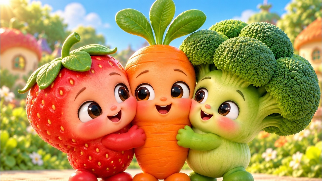 Learn Fruits & Vegetables Cute Baby Fruit Cartoon for Kids