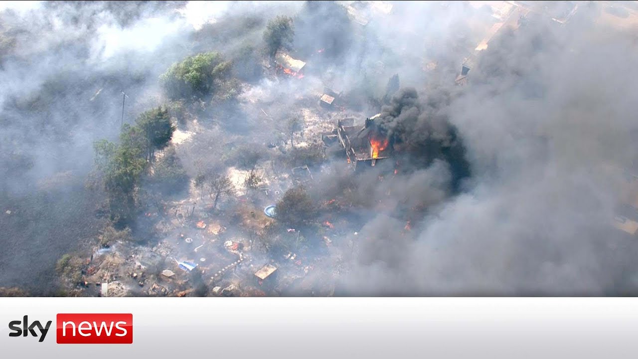 In full: Helicopter footage shows fires amid UK heatwave