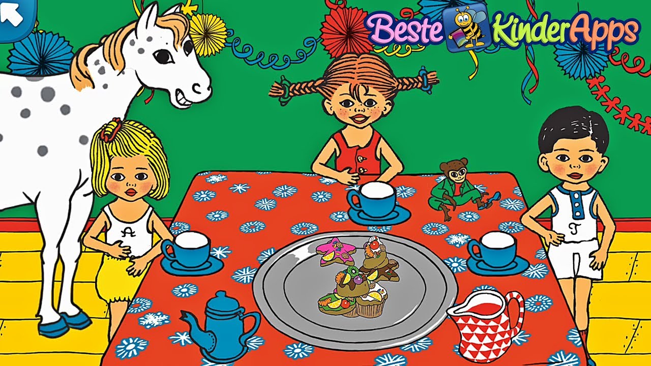 Pippi Langstrumpf 🏠 Villa Kunterbunt Spiele 🐒 Beste Kinder Apps Deutsch