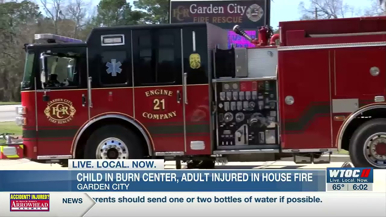 Adult, child in hospital after house fire in Garden City