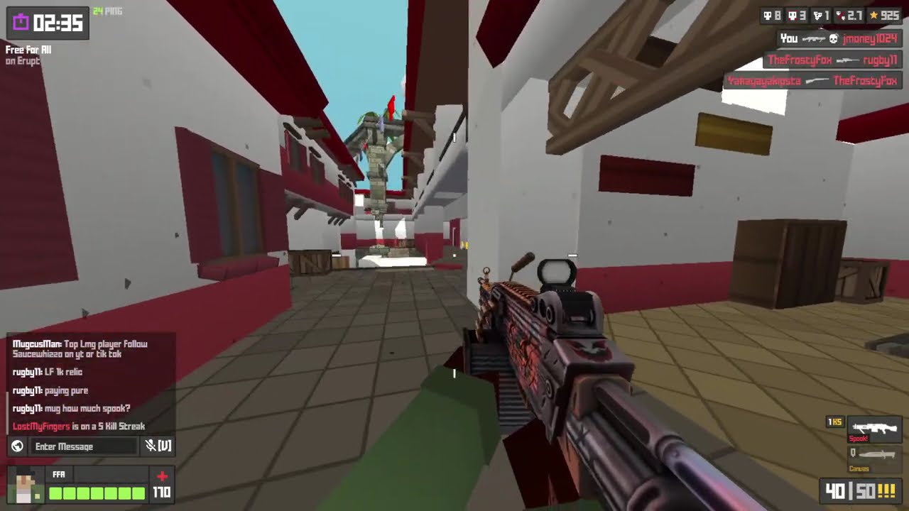 Krunker.io 22-8 LMG Erupt FFA Gameplay