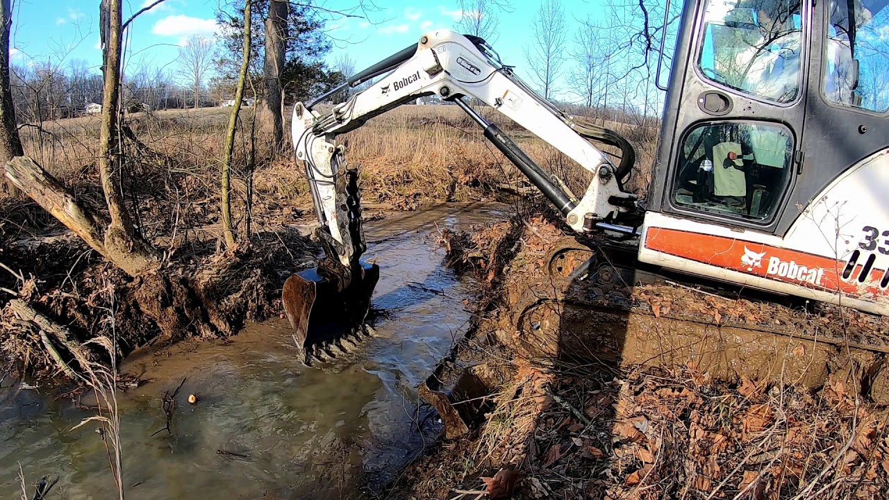 #17 Creek debris cleaning with mini excavator