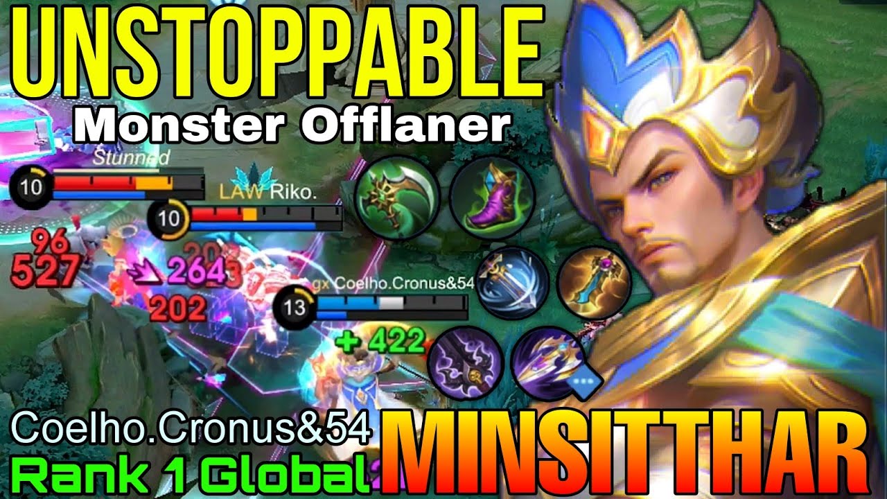 UNSTOPPABLE Minsitthar Perfect Gameplay - Top 1 Global Minsitthar by Coelho.Cronus&54 - MLBB