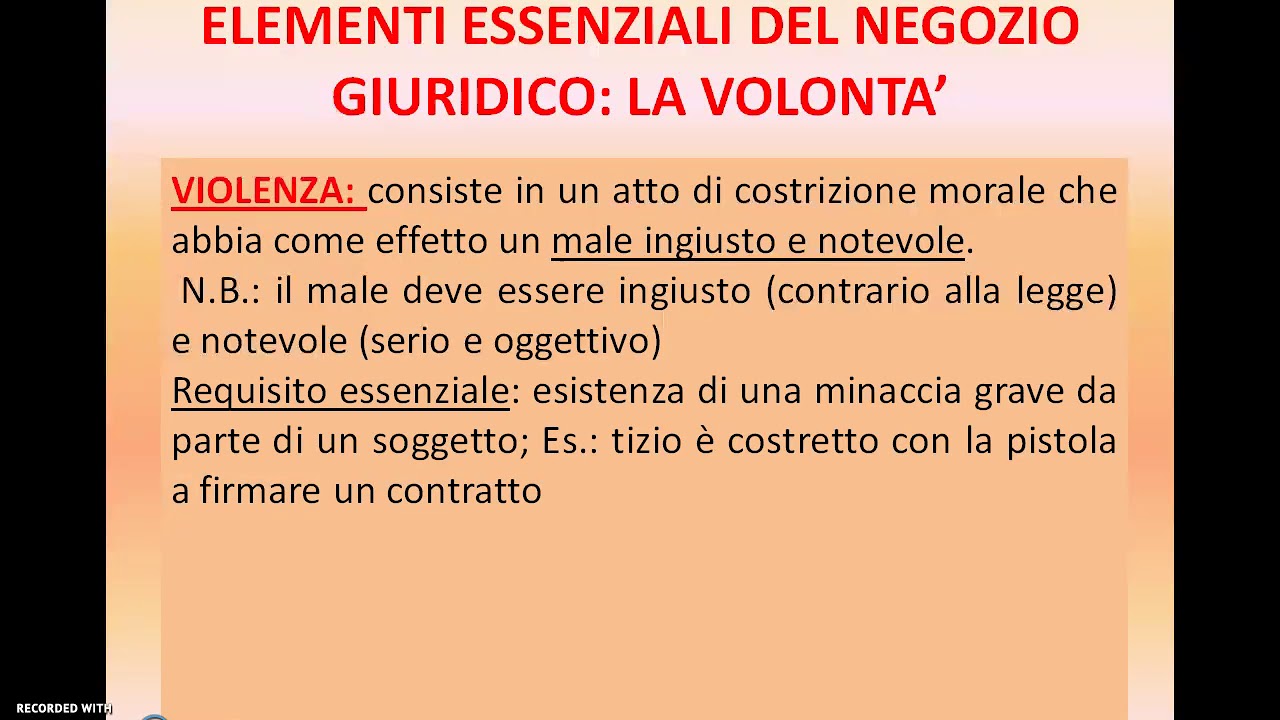 LA VOLONTA' NEL NEGOZIO GIURIDICO