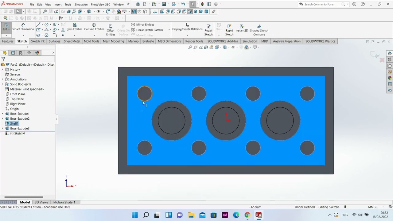 basic solidworks 2020 tutorial - How to build a Lego 2X4 standart brick