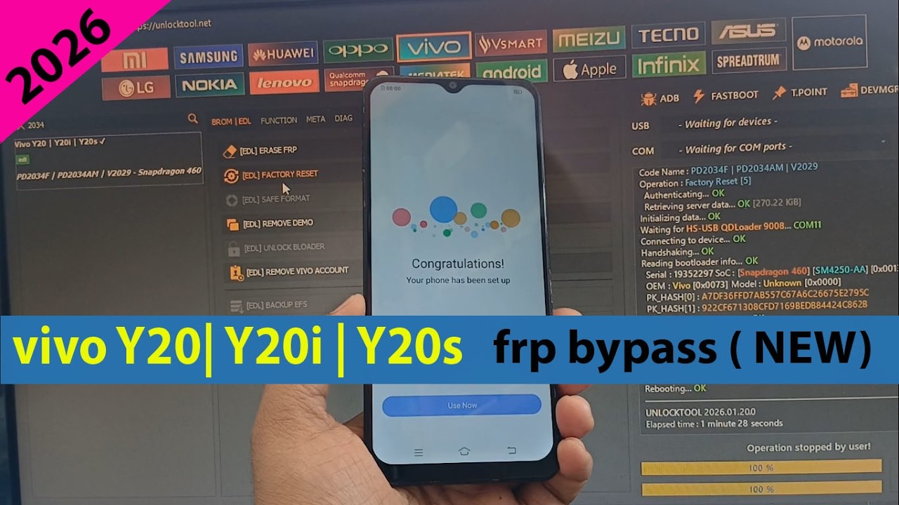 vivo y20 / y20i / y20s frp bypass unlock tool new method 2026.
