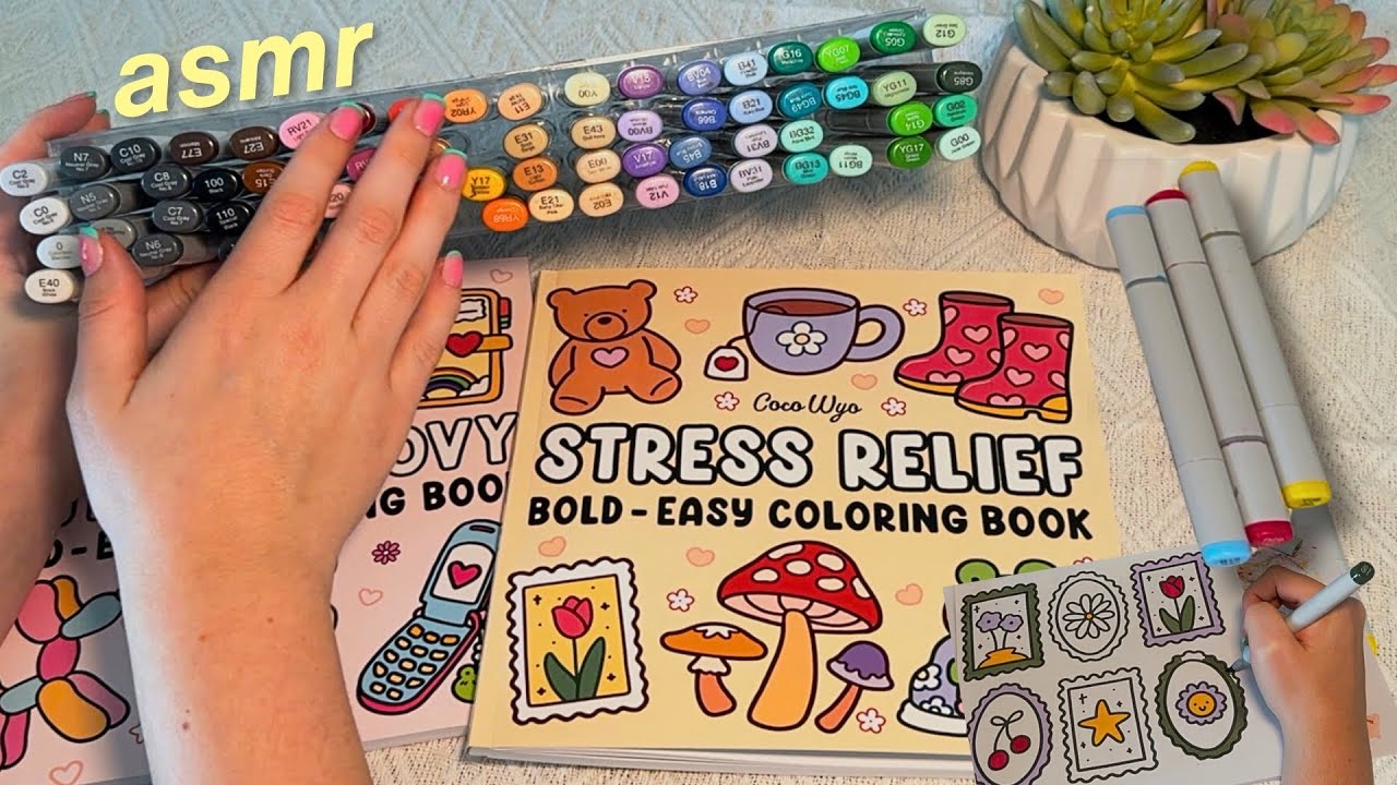 ASMR color with me!! 🎨 relaxing whispers for sleep