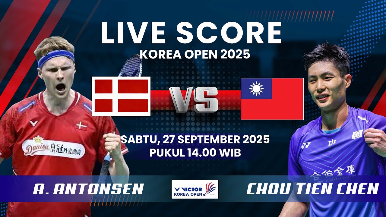 🔴Anders Antonsen VS Tien Chen Chou Semifinal Korea Open 2025, Calon Lawan Jojo di Final | LIVE SCORE