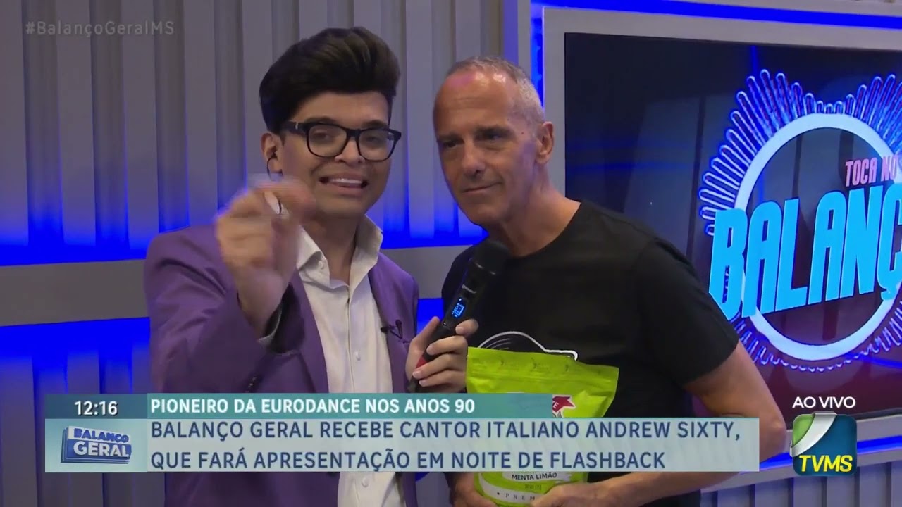 Balanço Geral recebe cantor italiano Andrew Sixty, que fará apresentação em noite de flashback