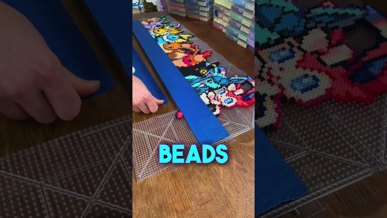 INSANE all Eeveelution Pok&eacute;mon Perler is done! #hamabeads #perlerbeads #pixelart #pokemonperler