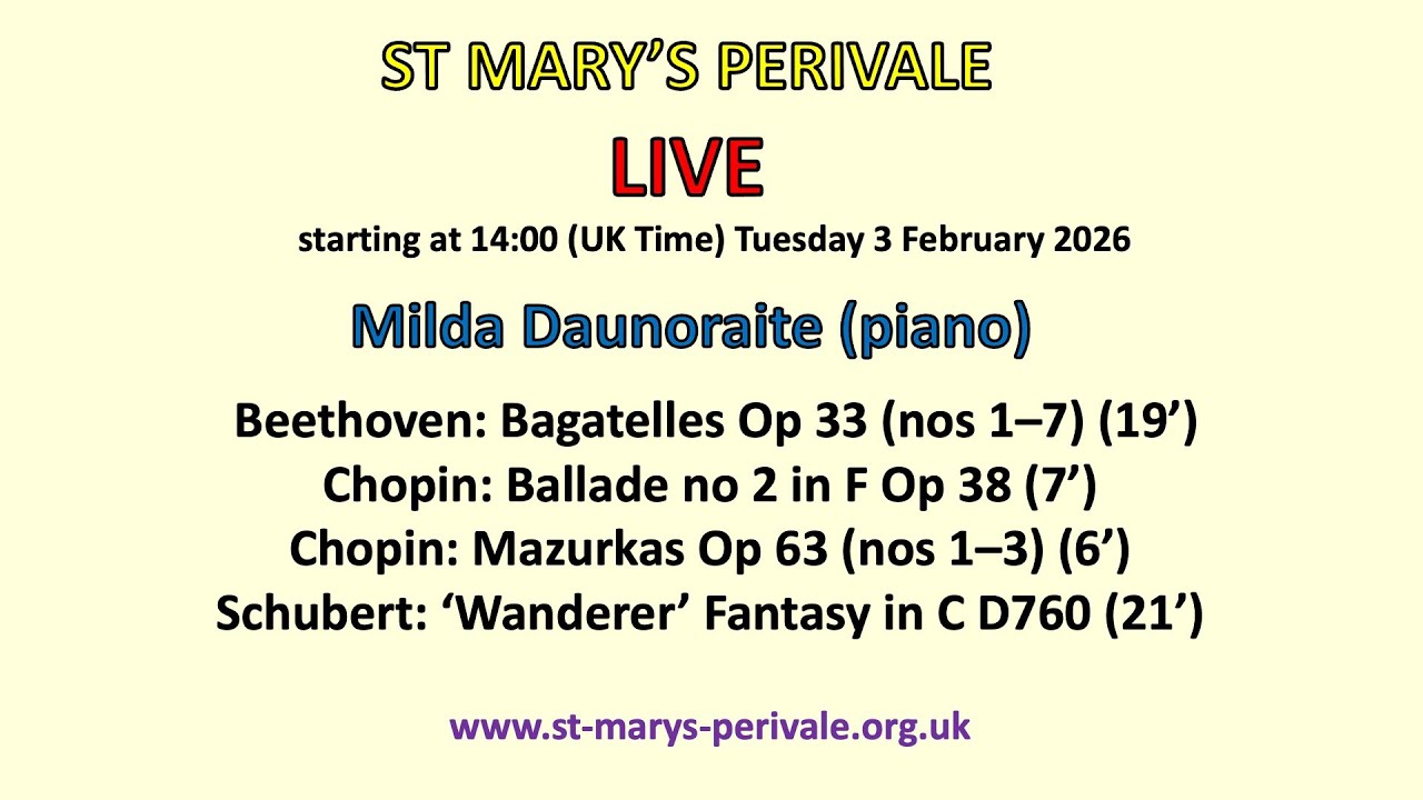 St Mary's Perivale LIVE :  Milda Daunoraite (piano)