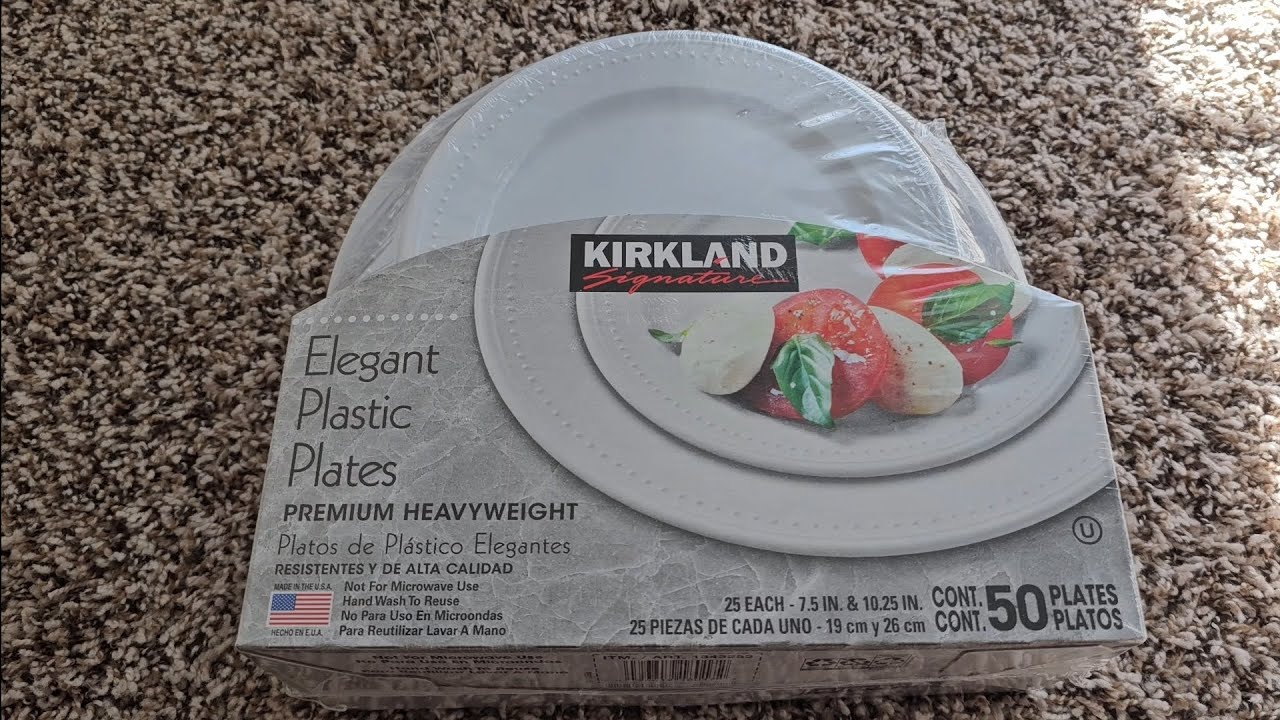 Costco Sale Item Review Kirkland Elegant Plastic Plates Premium Heavyweight 25 x 10.25