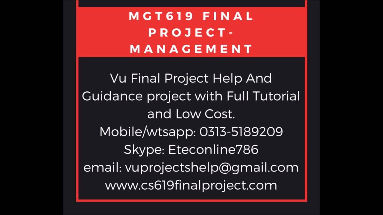 MGT619 Final Project Management