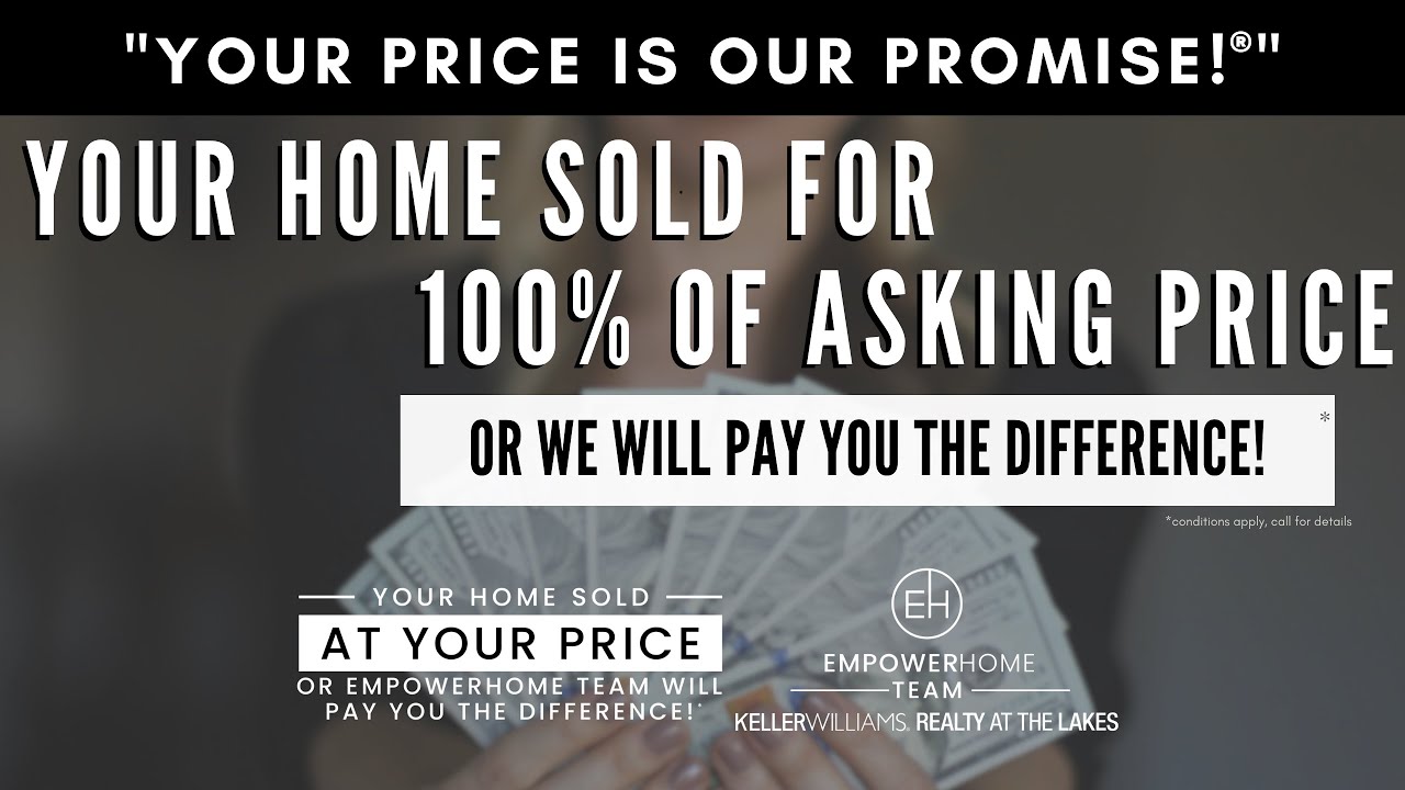 Your Home Sold for 100% of Asking Price or We Will Pay You the Difference!