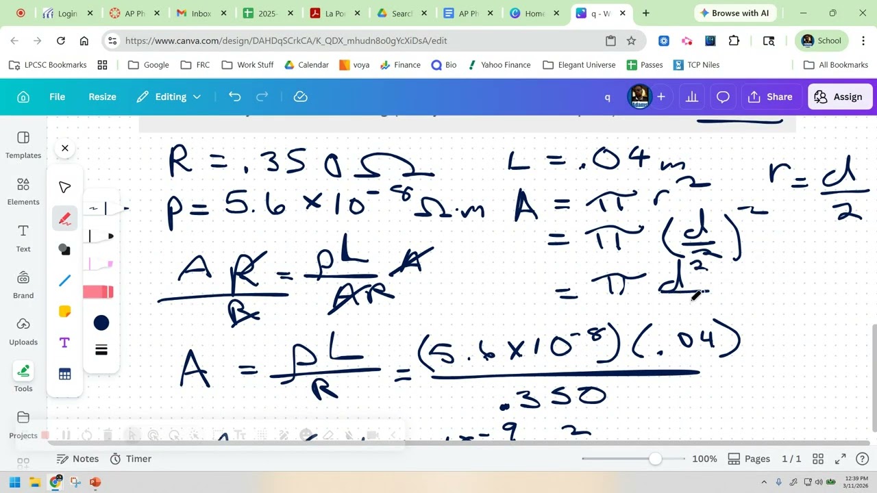 AP Physics 2 - Resistivity and Resistance