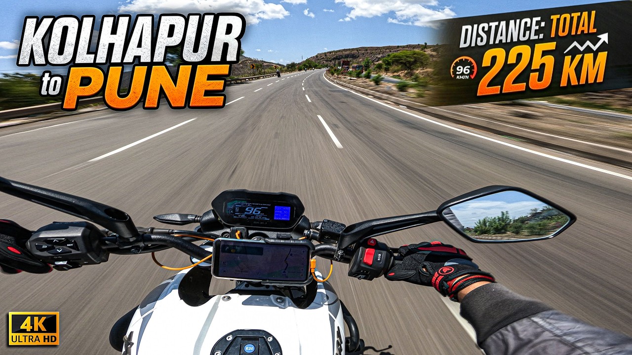 225 KM Non-Stop! 🔥 Kolhapur to Pune On ns400z in 4K Ultra HD ✨ #motovlog