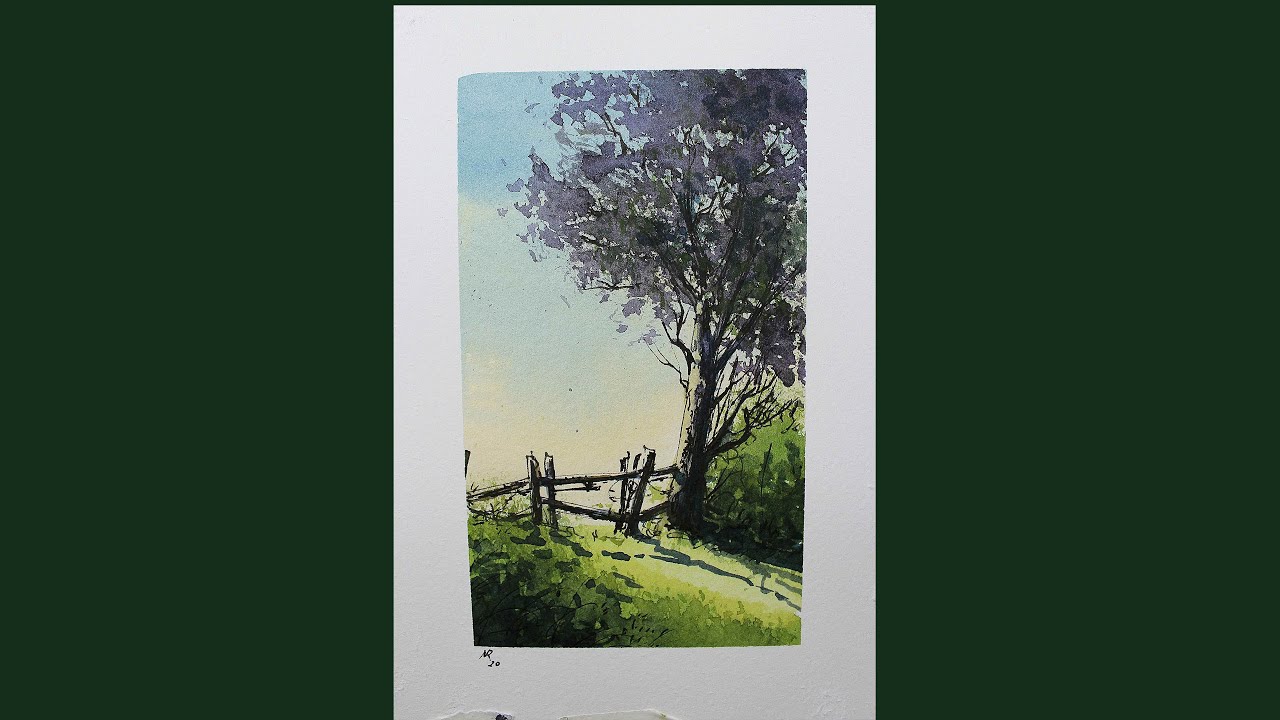A line and wash and fence, tree and a sunset, fast techniques in full Real Time.Nil Rocha