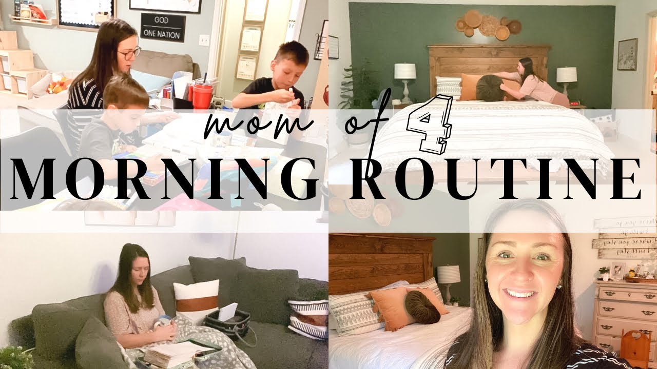 Mom of 4 Morning Routine // Homeschool mom