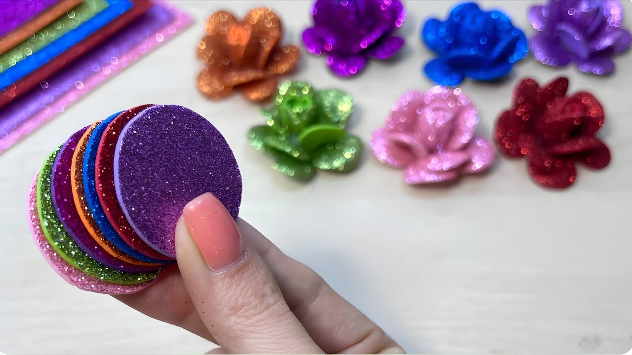 WOW! Make Gorgeous Flowers from Foam Sheets – So Simple!🌹