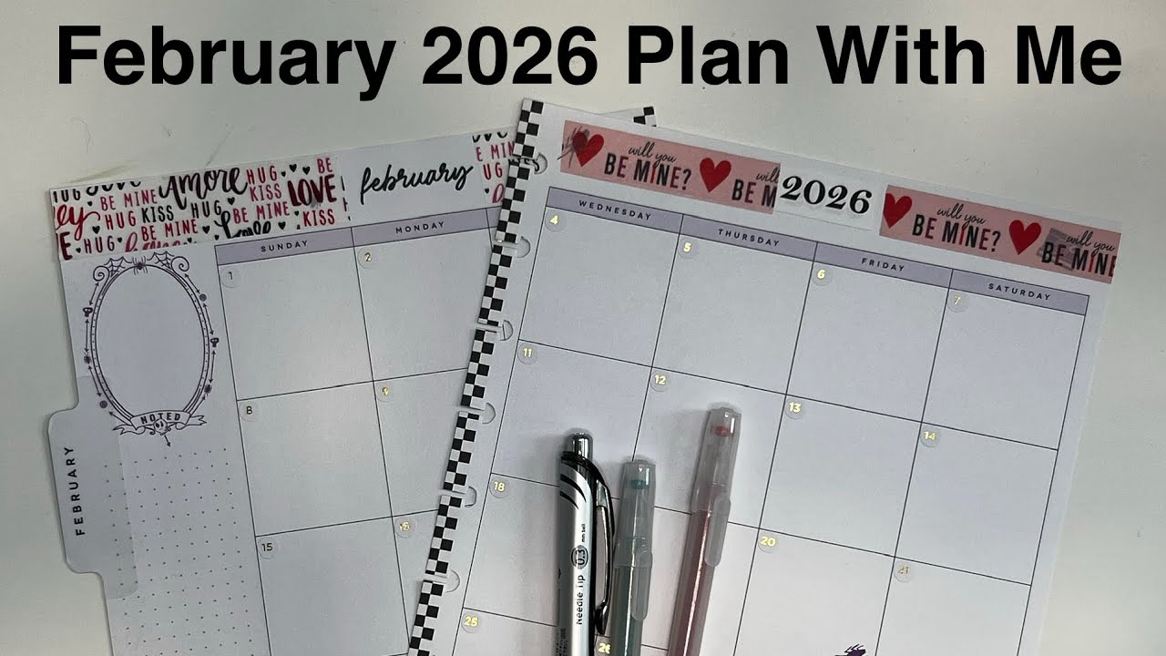 Планируйте вместе со мной — Ежемесячный план на февраль 2026 года (Happy Planner Bettlejuice Plan...