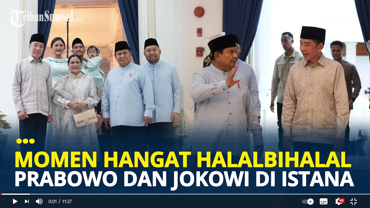 Jokowi & Iriana Hadiri Open House Prabowo di Istana, Halalbihalal Lebaran Didampingi Kaesang-Erina