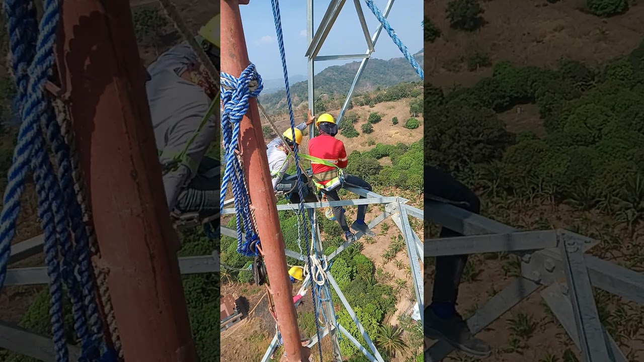 NGCP Transmation Line Project..tower erection..work at higth👍