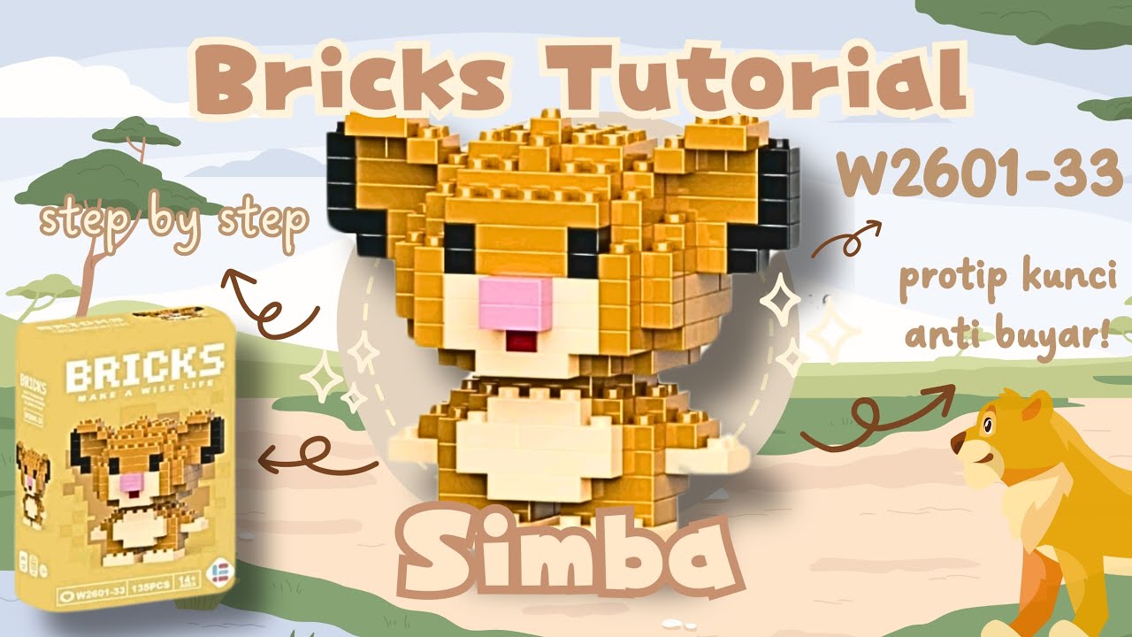 HOW TO BUILD SIMBA BRICKS MINI LEGO | Bricks Tutorial (Bahasa Indonesia)