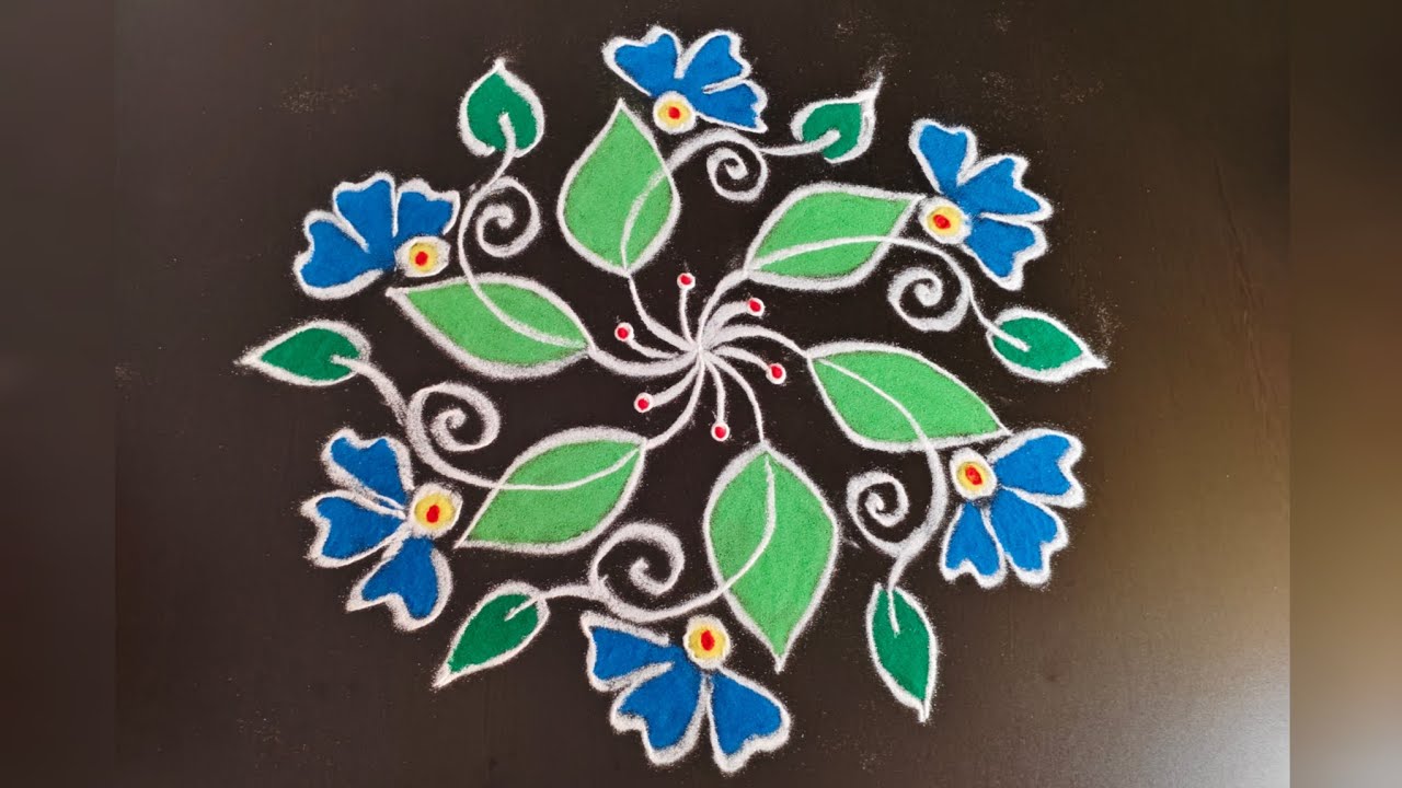 5 dots margazhi / pongal special kolam #rangoli #dialyrangoli #easyrangoli #colorkolam #craft #art 