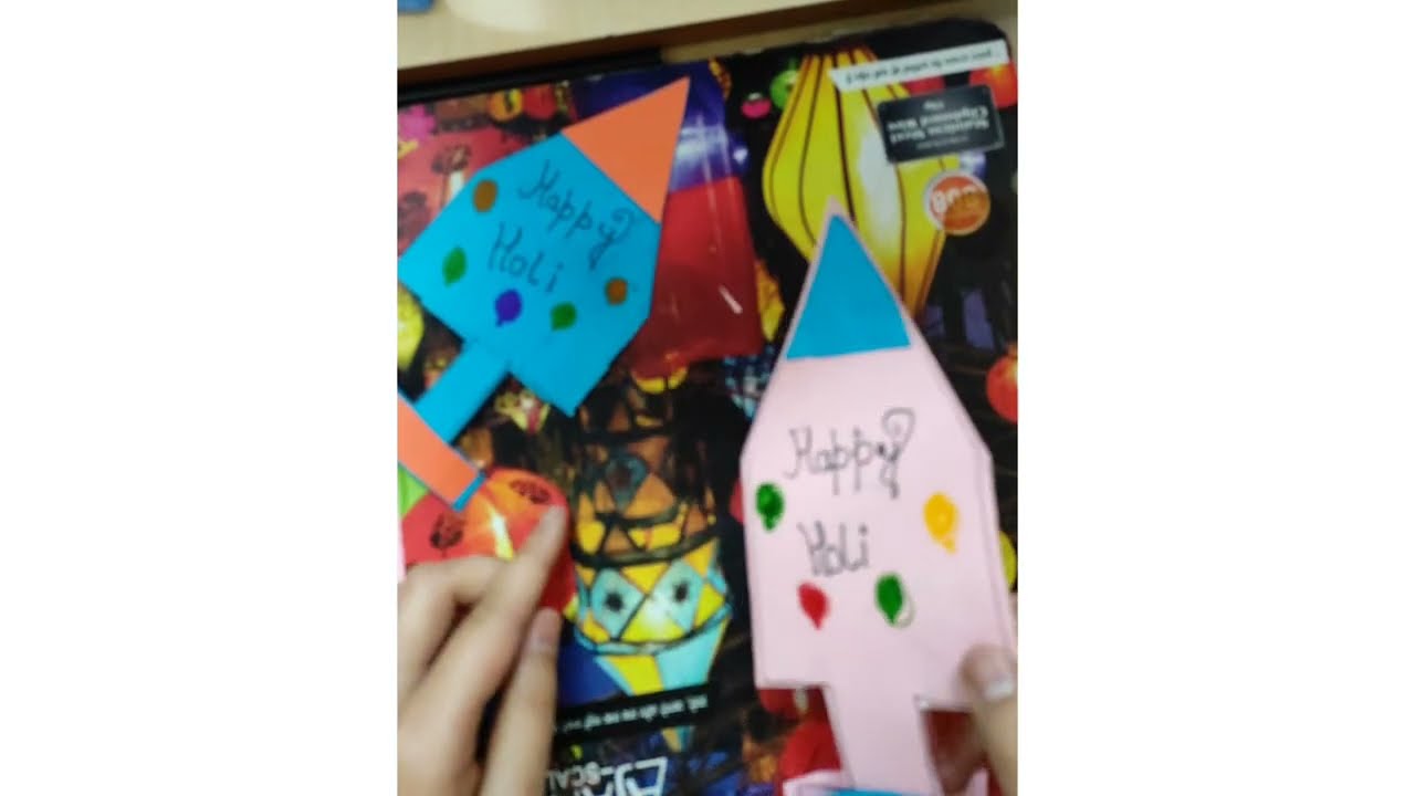 pichkaari greeting card / diy pichkaari card/oragami card/H art and craft