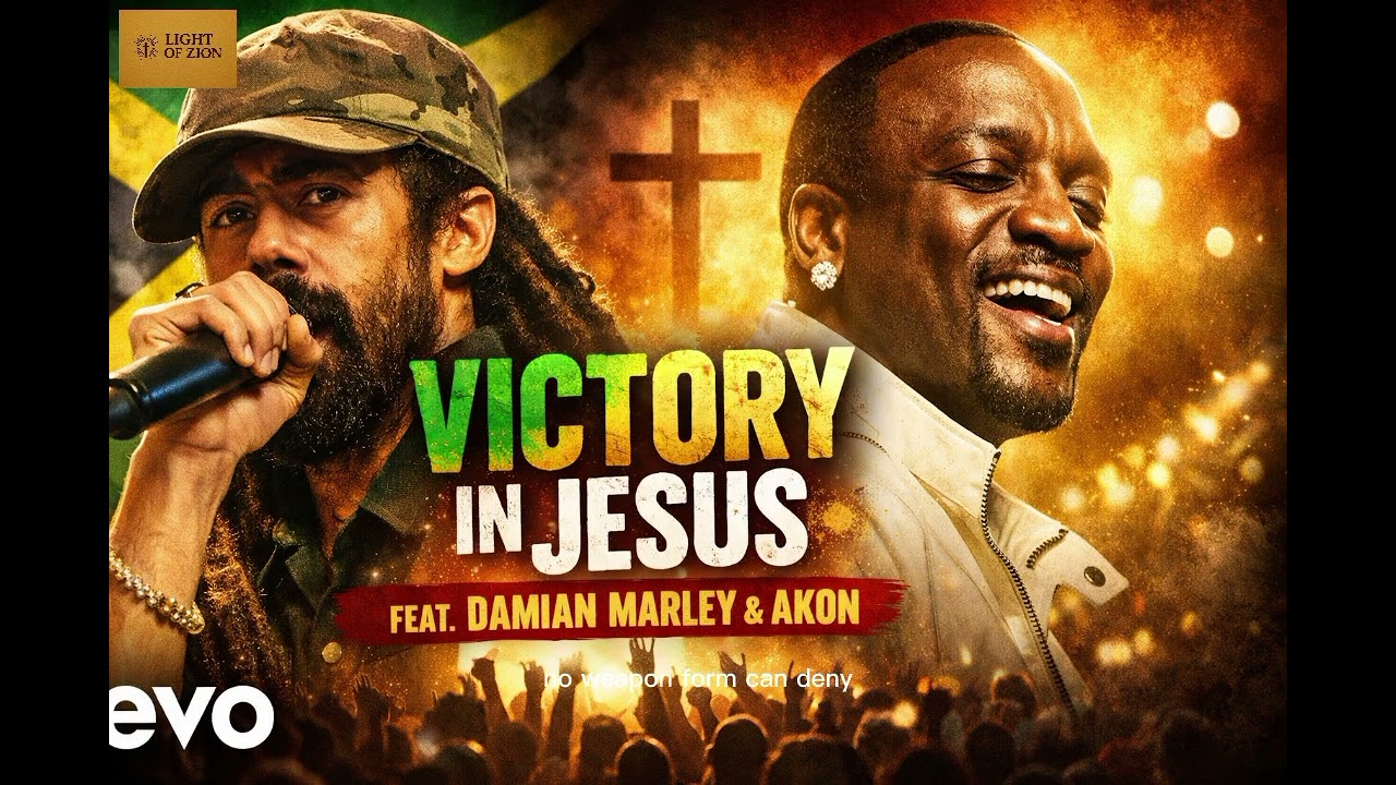 Victory in Jesus -- Damian Marley ft Akon ( official light of Zion Gospel reggae lyrics)