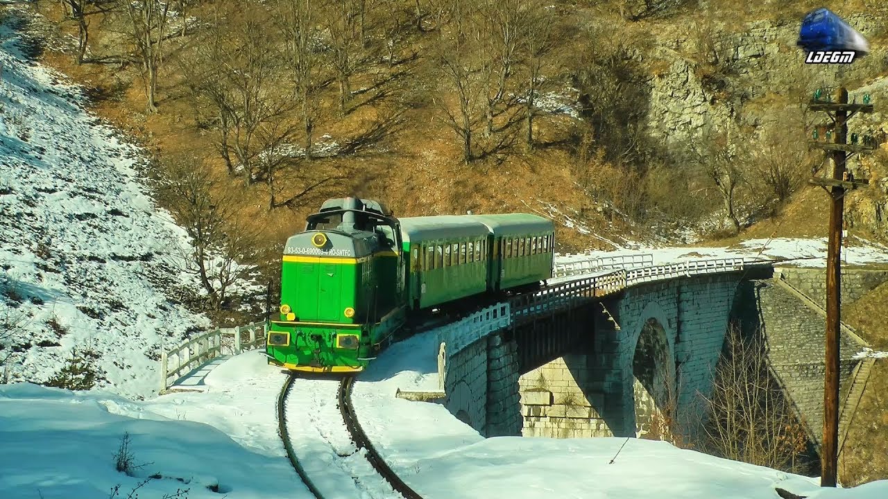 LDE1250 69-0003-4 & R9695 Oravița-Anina la Viaductul Schlucht Viaduct, Anina - 16 February 2019
