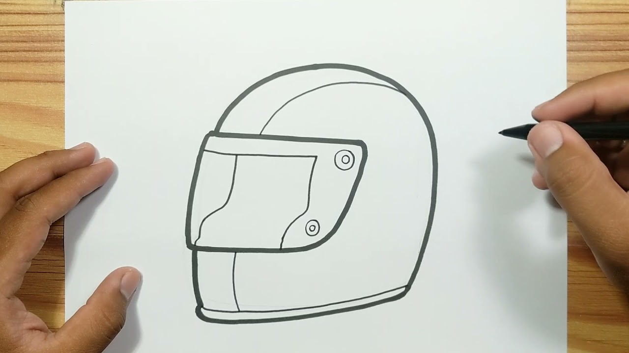 How to draw RACE HELMET with easy