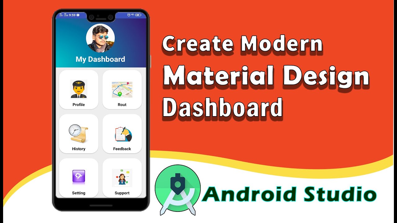 How to create Material Design Dashboard (UI) in Android Studio| Android Studio Tutorial