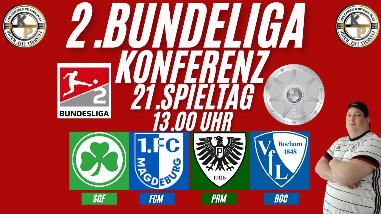 Live 2.Bundesliga Konferenz 21.Spieltag #SGF#FCM #PRM#BOC Live Reaktion