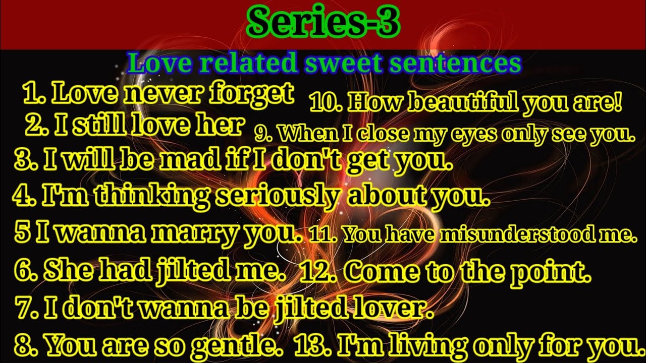 Series -3 Love Related sweet Spoken English Sentences By Rohingya Online Education Class