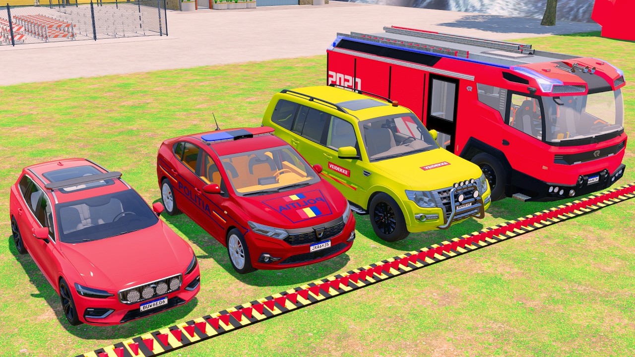 TRANSPORTING POLICE CARS, AMBULANCES & FIRE TRUCK WITH MAN EYE TRUCKS ! FS 22 #3