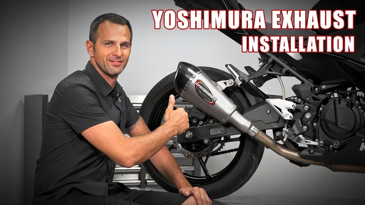 Как установить выхлопную систему Yoshimura ALPHA-T Slip-On на Kawasaki Ninja 400 2018 года от TST...