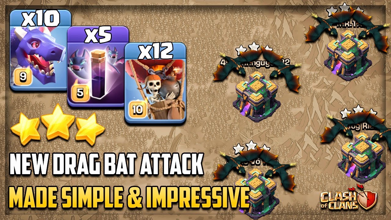 Th14 Dragon Attack With Bat Spell !! Most Powerful Th14 Attack Strategy 2021 Clash Of Clans