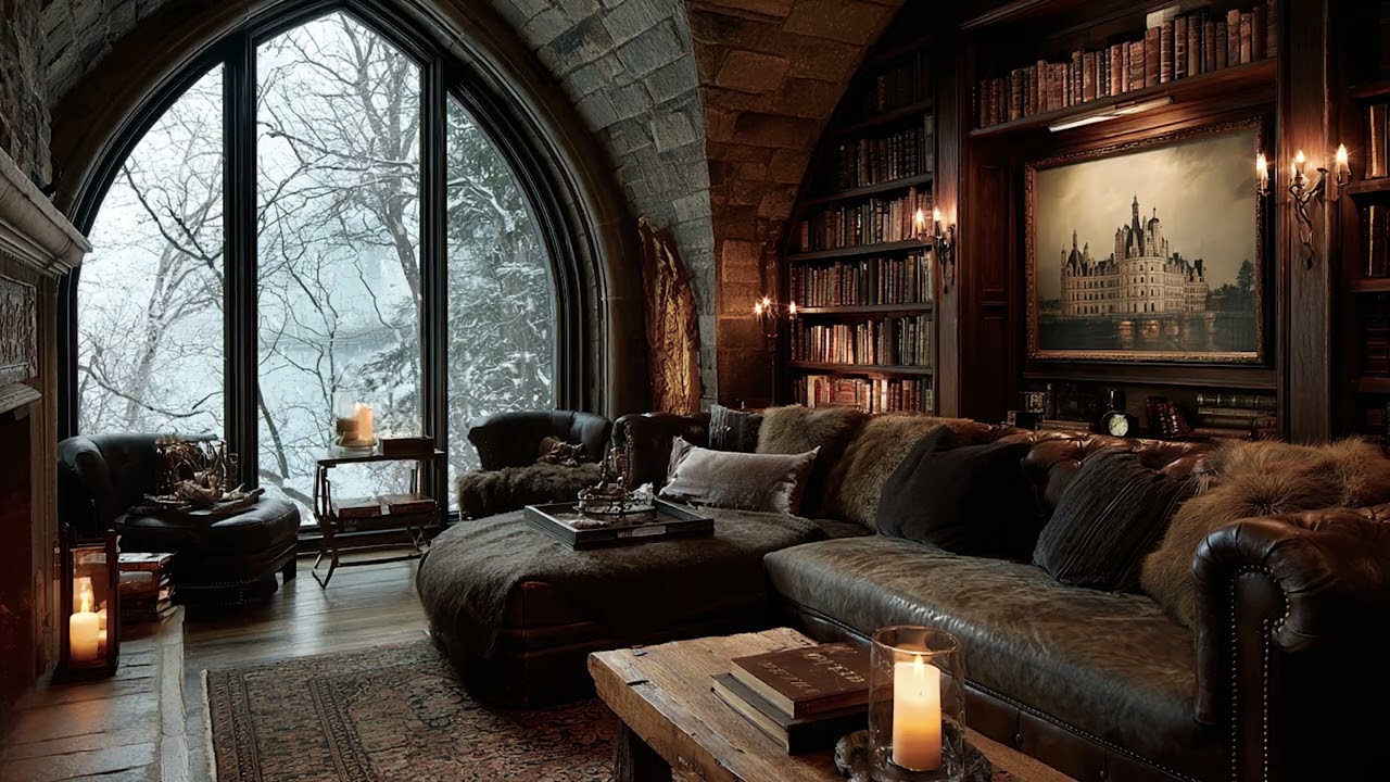 Cozy Winter Coffee Shop | Calm Piano Music for Long Nights Watching Snowfall Through the Window