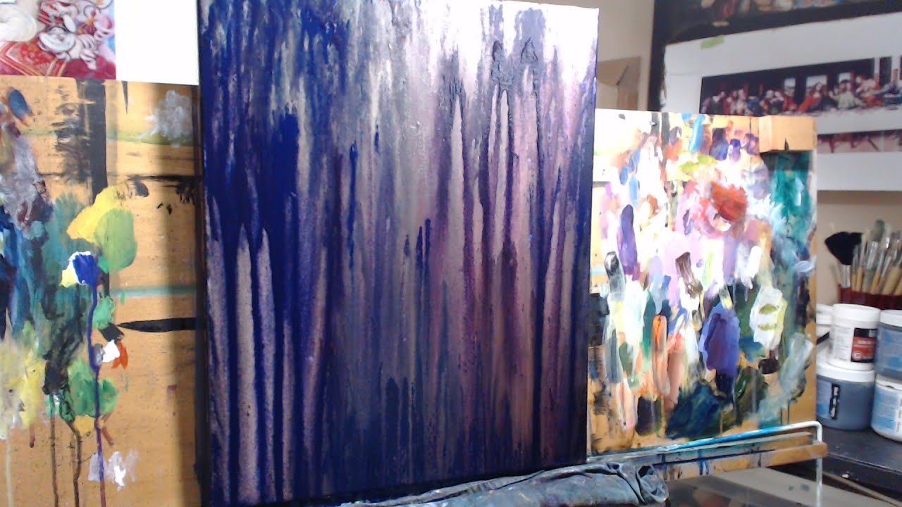 18x24 drip technique on a smaller canvas, step 2