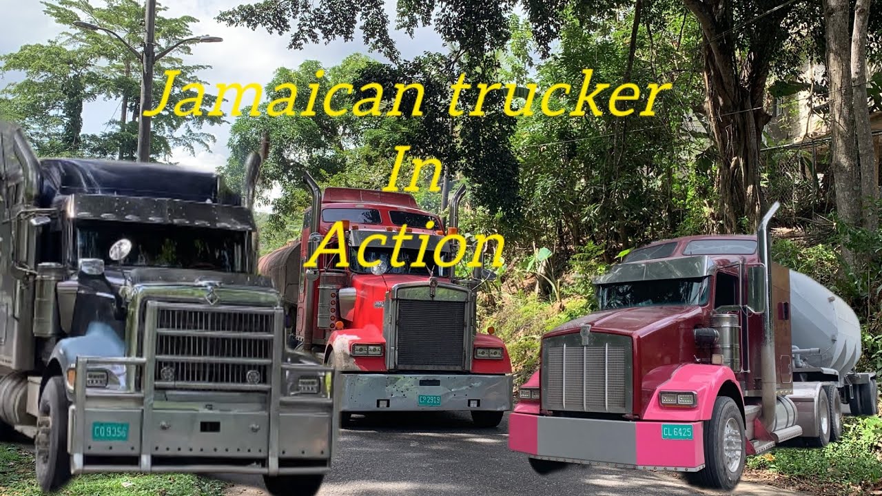 Jamaican trucker in action  