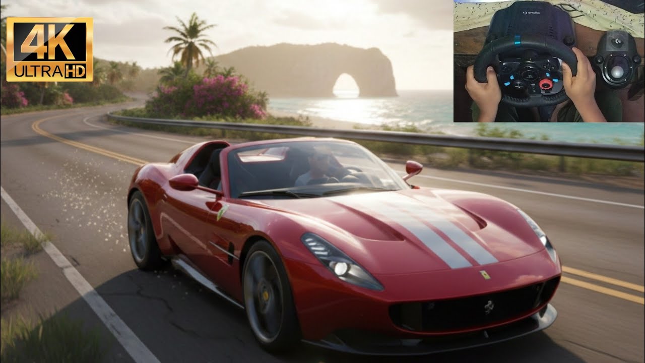 Driver Ferrari Monza SP2 In Forza Horizon 5 | With Steering Wheel 