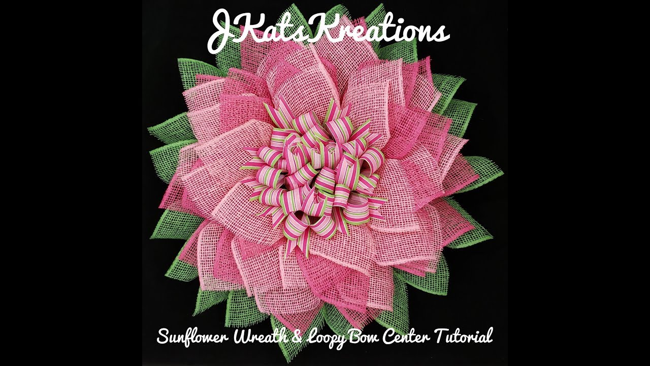 Mesh Sunflower Wreath Tutorial [plus Loopy Bow Flower Wreath Center]