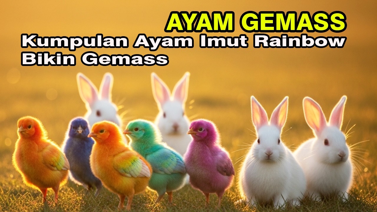 Ayam rainbow lucu,ayam warna warni gokil,Bebek & Kelinci Lucu terbaru