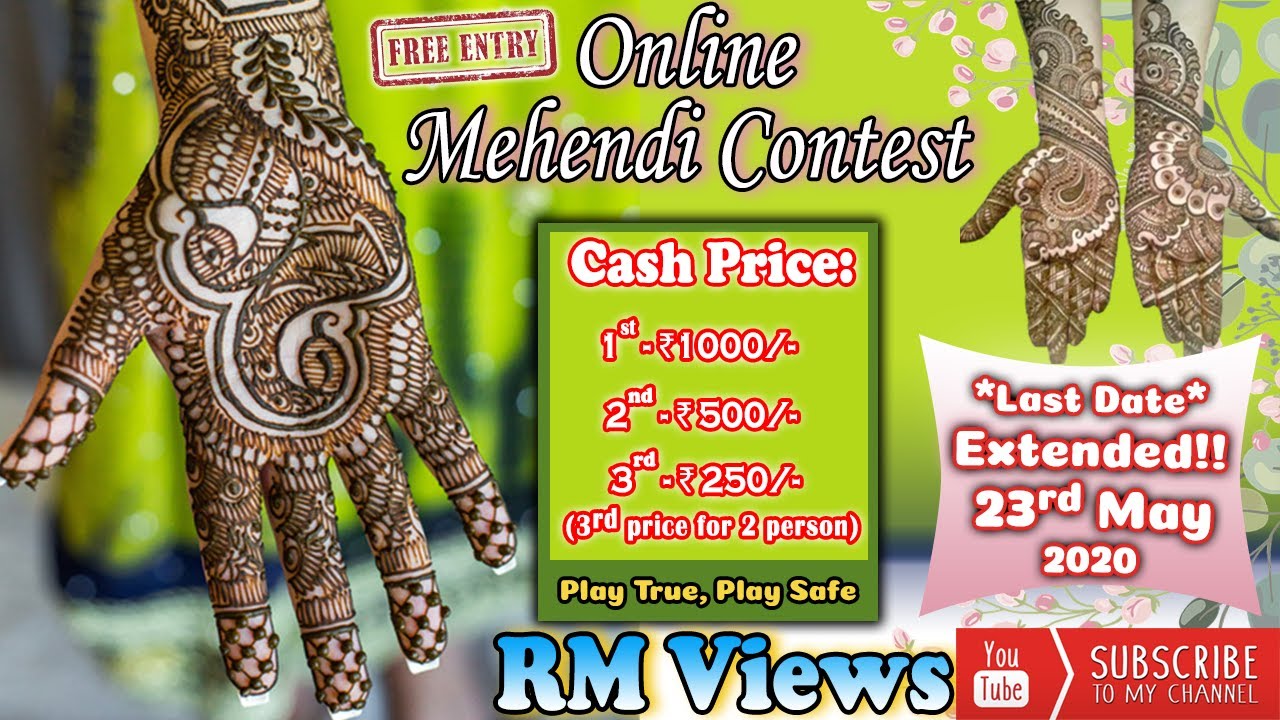 RM Views Mehendi contest//cashprice//Last date 17may 2020//Ramzan Special online mehendi contest!!!!