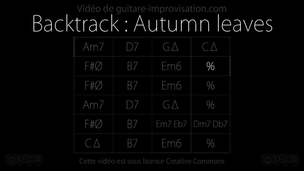 Autumn leaves / Les feuilles mortes (120 bpm) : Backing track