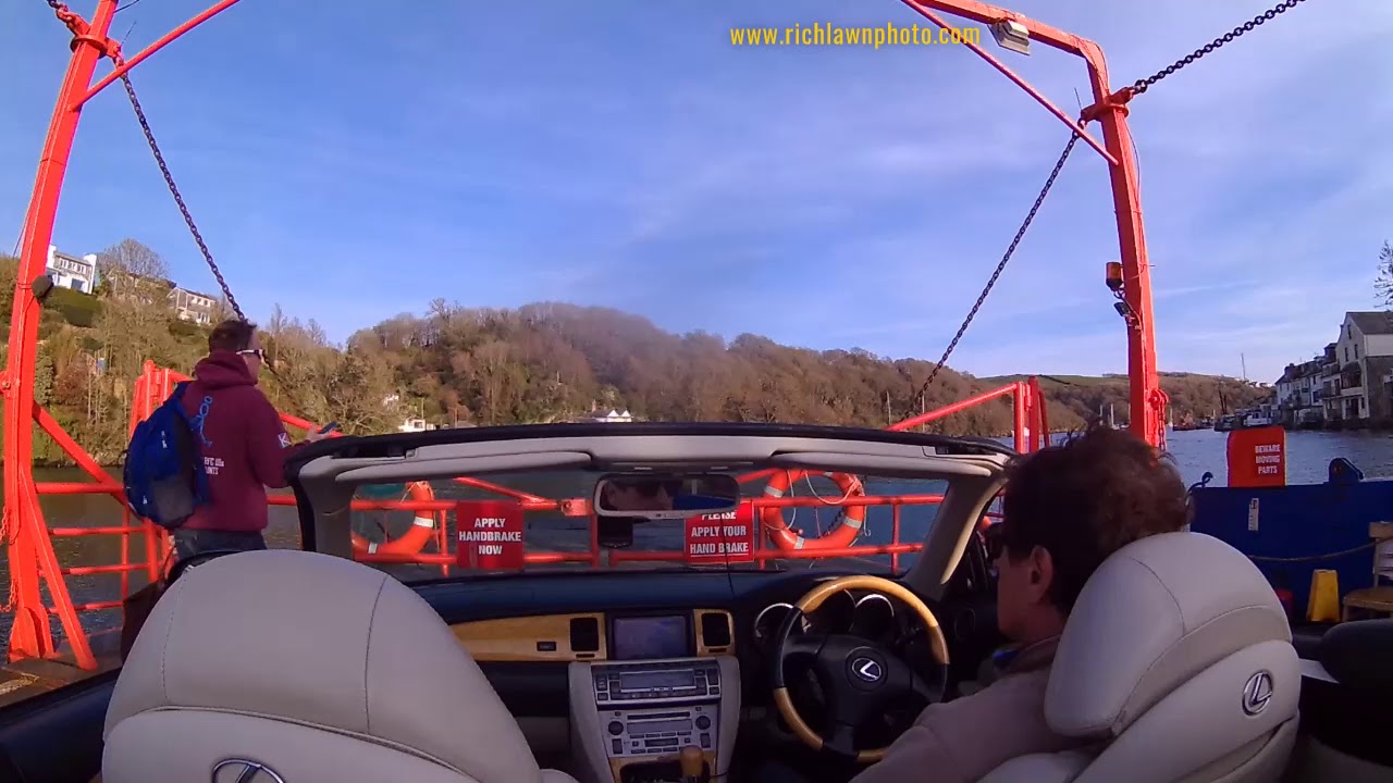 Lexus SC430 crossing Fowey River, Cornwall to Bodinnick