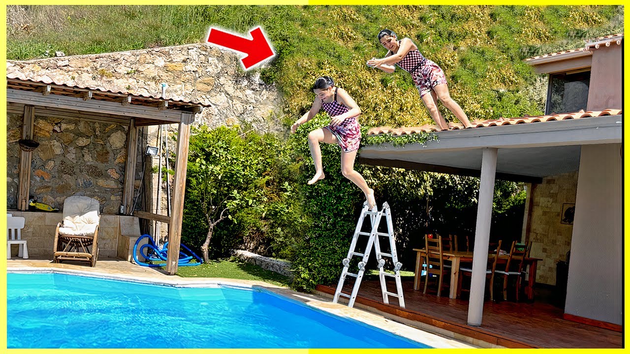 MELİKE HAVUZA ATLAMA ŞEKİLLERİNİ TEST ETTİ! (İmkansız Atlayış)