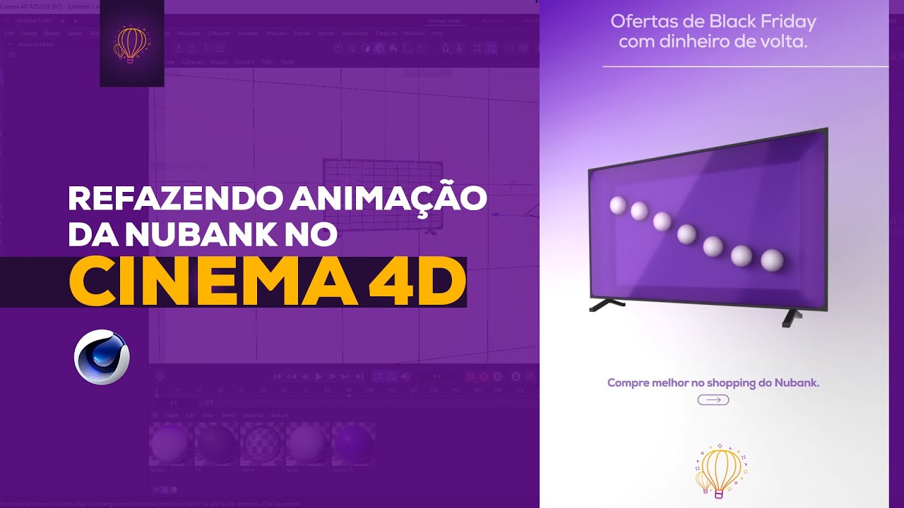 ANIMAÇÃO NUBANK TV - CINEMA 4D - DMIXSCHOOL
