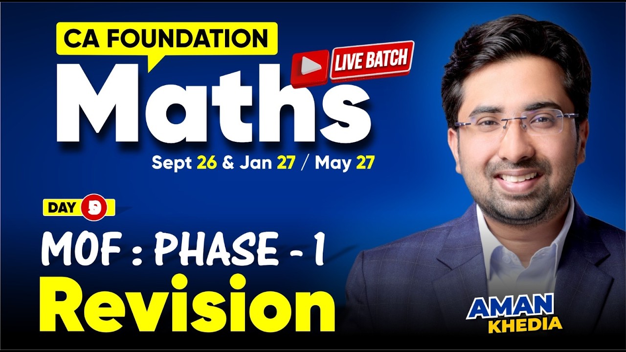 Day 05: Lec 05 | CA Foundation Maths | Mathematics of Finance |For Sept 26 & Onwards
